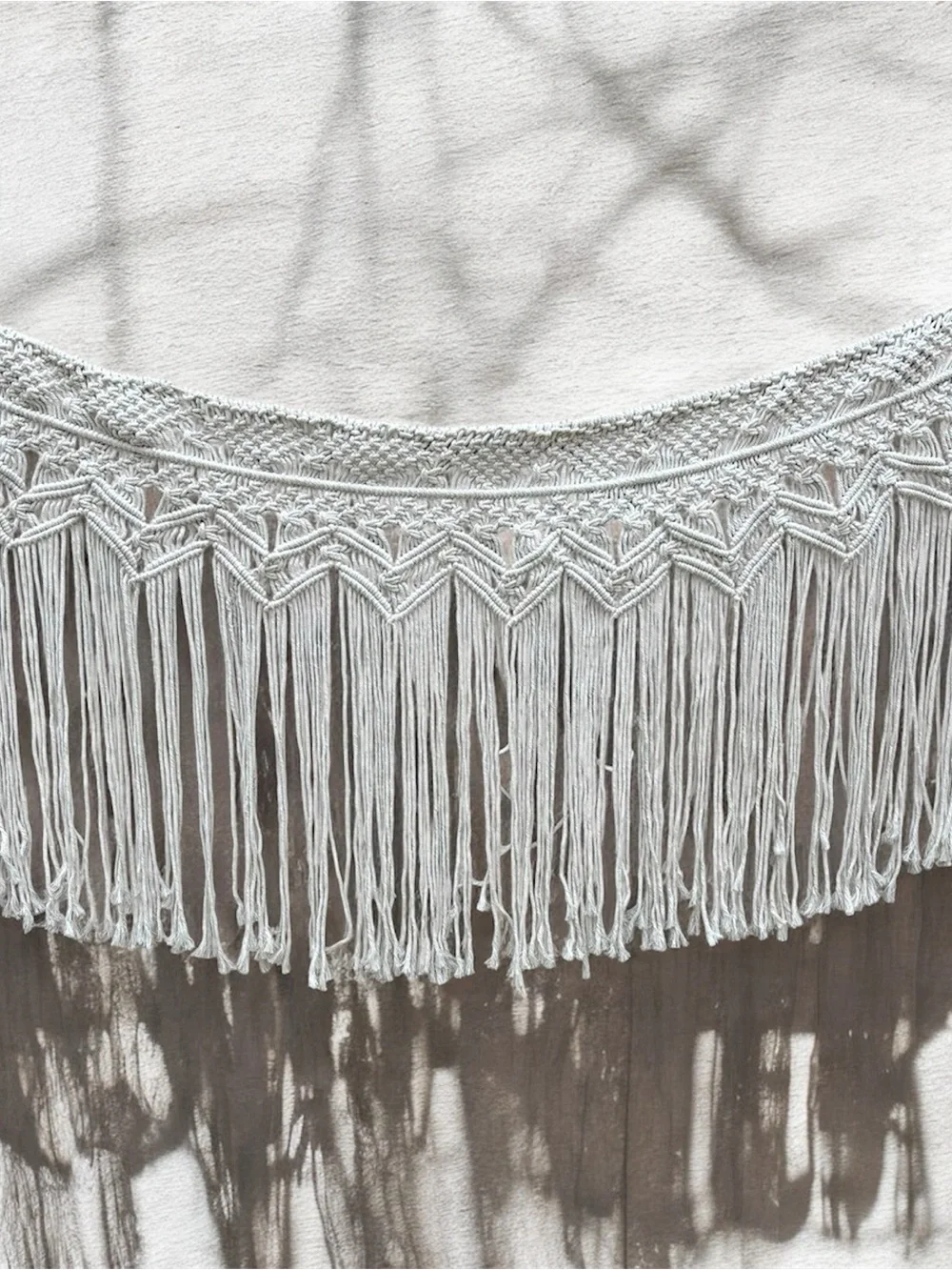 Large Boho Macrame Wall Hanging Fringe Tapestry Natural Cotton 69x29 NWOT